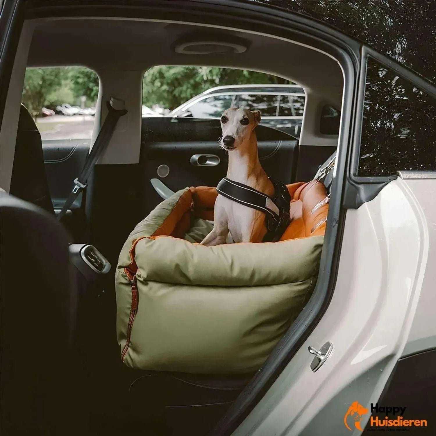Reisgenoot voor huisdieren | Grote kunstleren autostoel voor honden met verhoogd zitcomfort