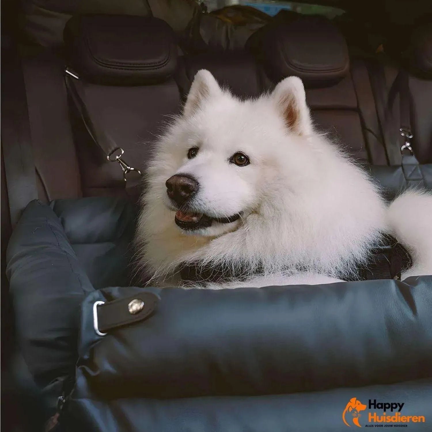 Reisgenoot voor huisdieren | Grote kunstleren autostoel voor honden met verhoogd zitcomfort