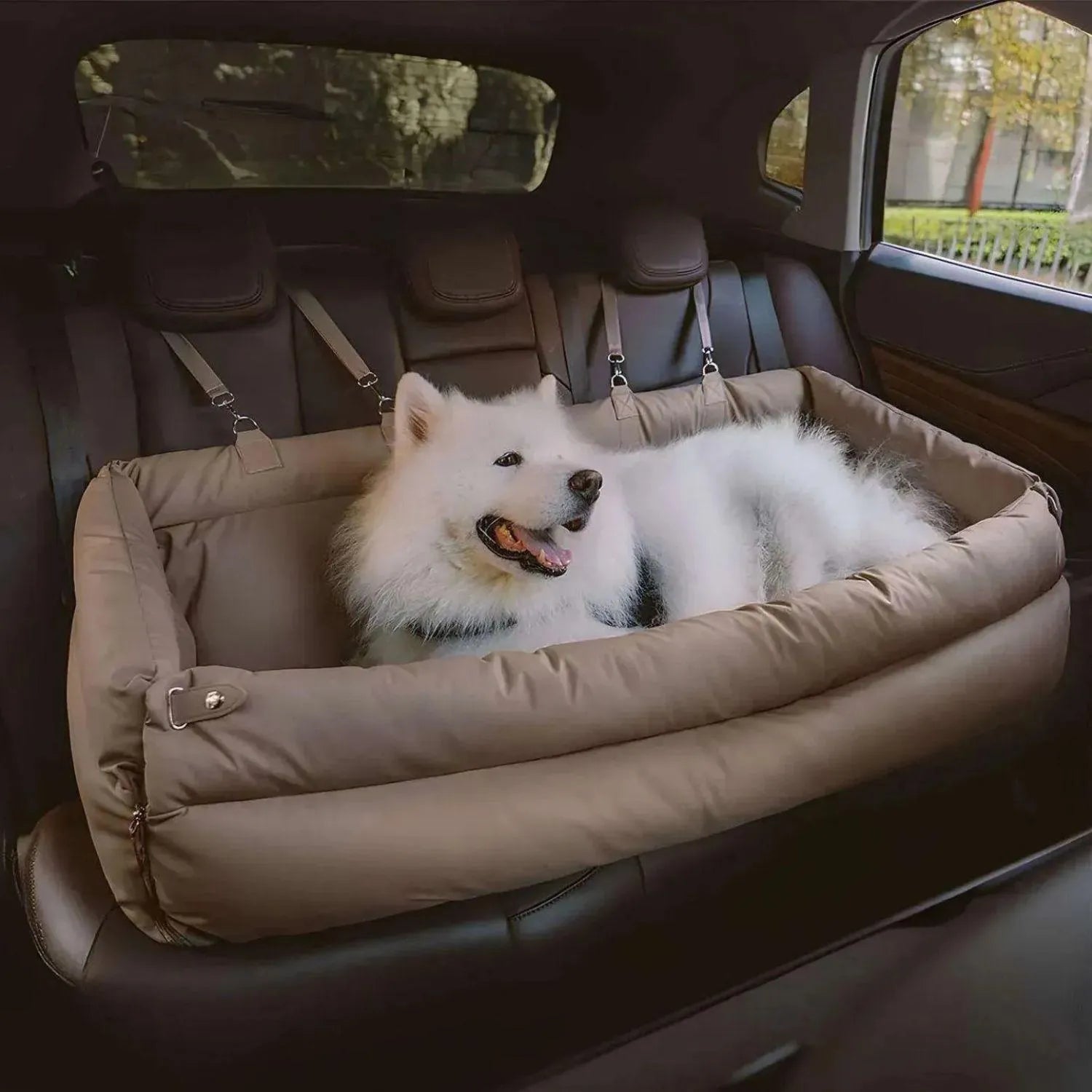 Reisgenoot voor huisdieren | Grote kunstleren autostoel voor honden met verhoogd zitcomfort