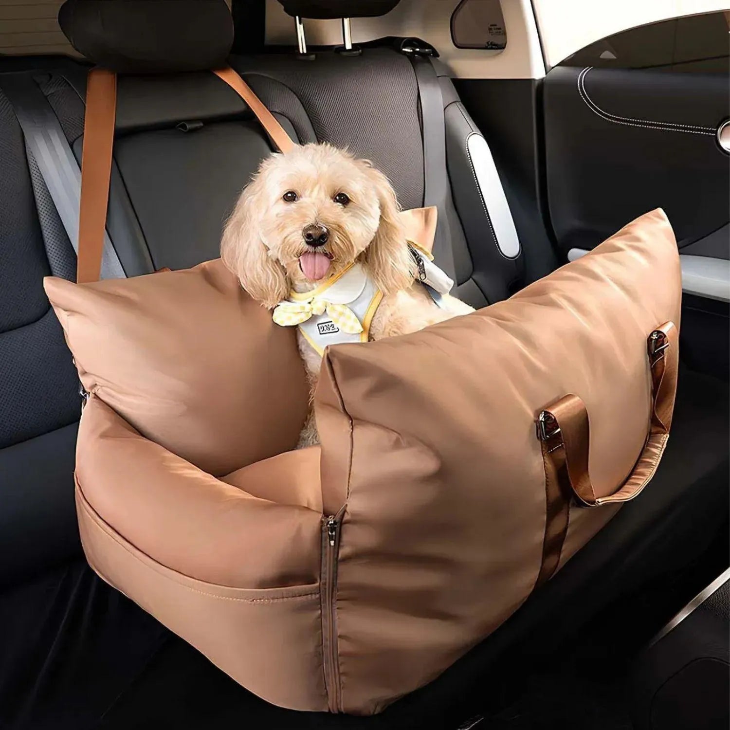 RoadPaws Lounge | Luxe autostoelbed voor honden met verhoogde bescherming