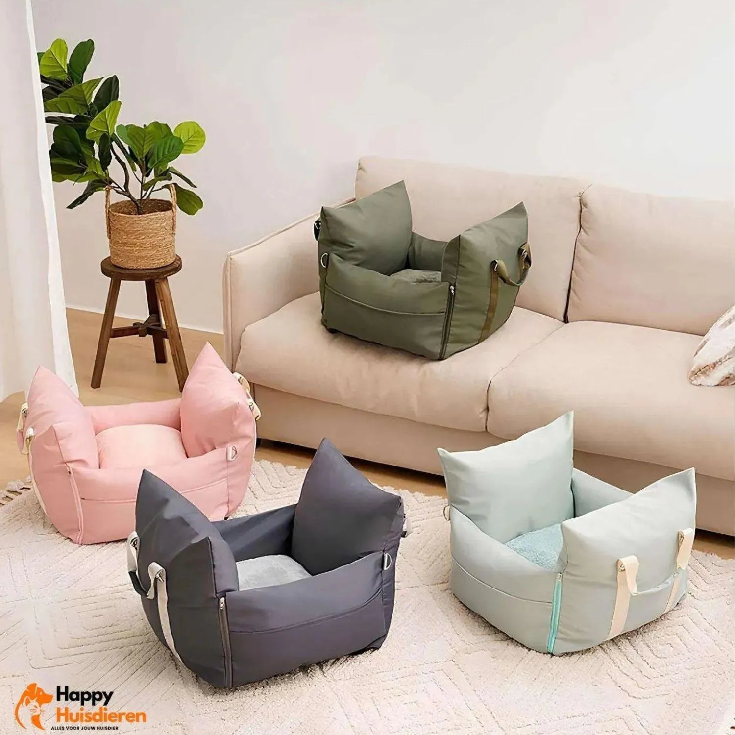 RoadPaws Lounge | Luxe autostoelbed voor honden met verhoogde bescherming