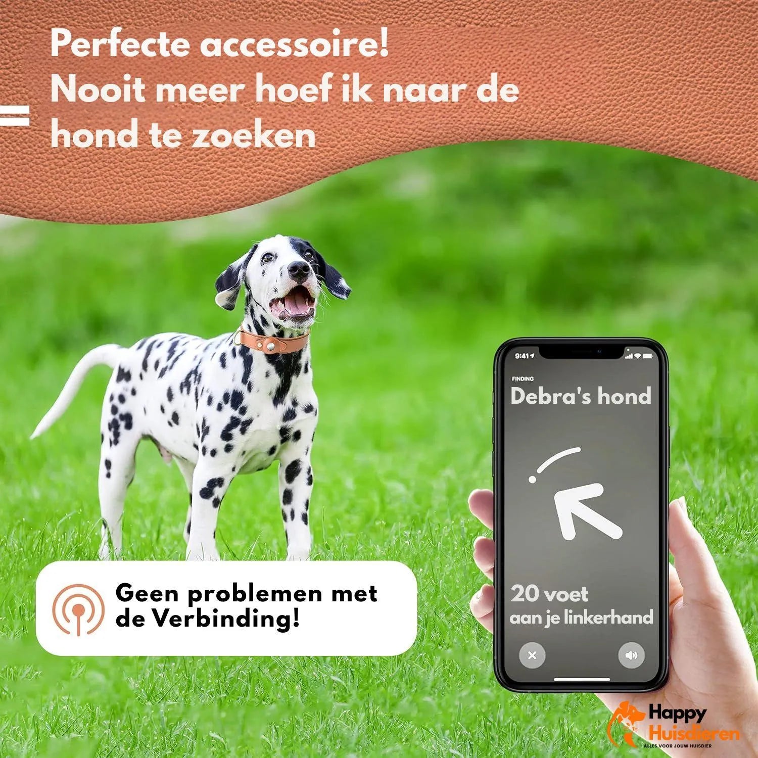 SafeTrack Collar | AirTag hondenhalsband met zachte voering & veilige houder