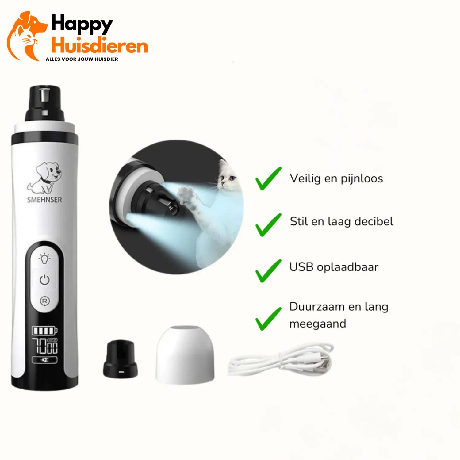 SilentPaw Vijl | Stille Elektrische Nagelvijl voor Huisdieren