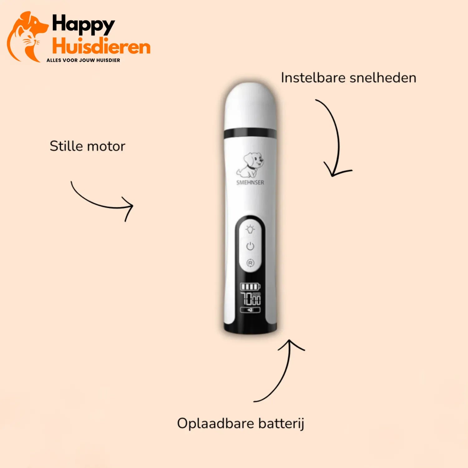 SilentPaw Vijl | Stille Elektrische Nagelvijl voor Huisdieren