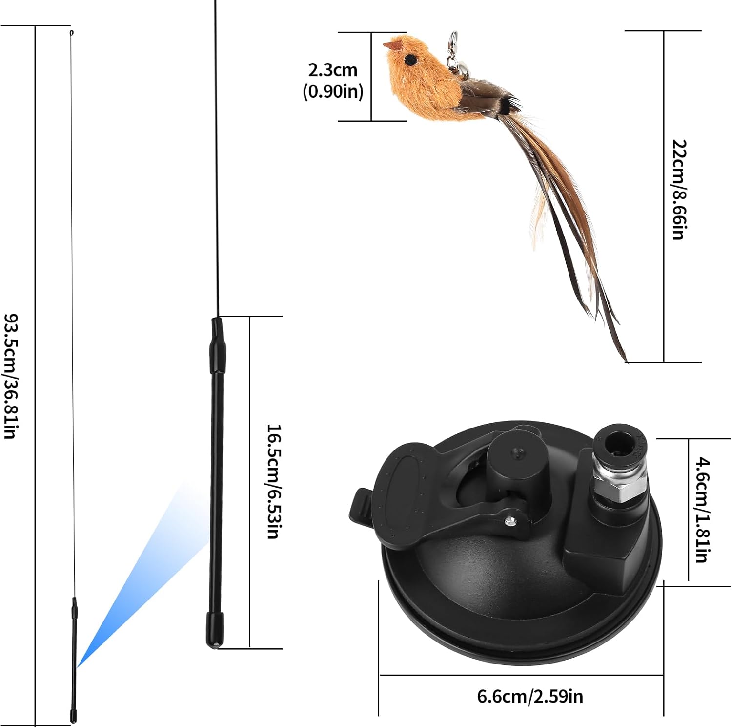 SkyChase Kattenspeelset | 2 Interactieve Hengels met Zuignap voor Actief Spel