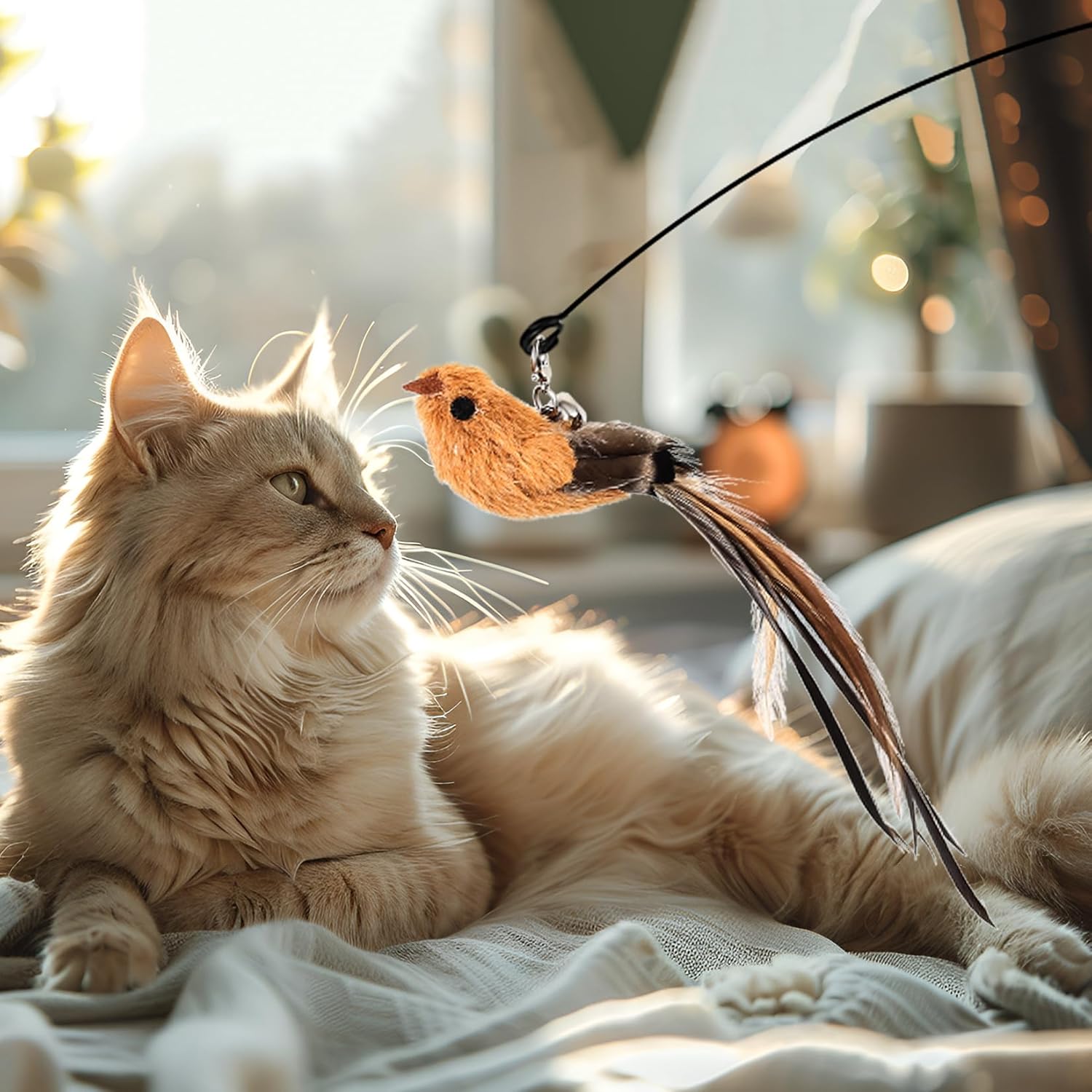 SkyChase Kattenspeelset | 2 Interactieve Hengels met Zuignap voor Actief Spel