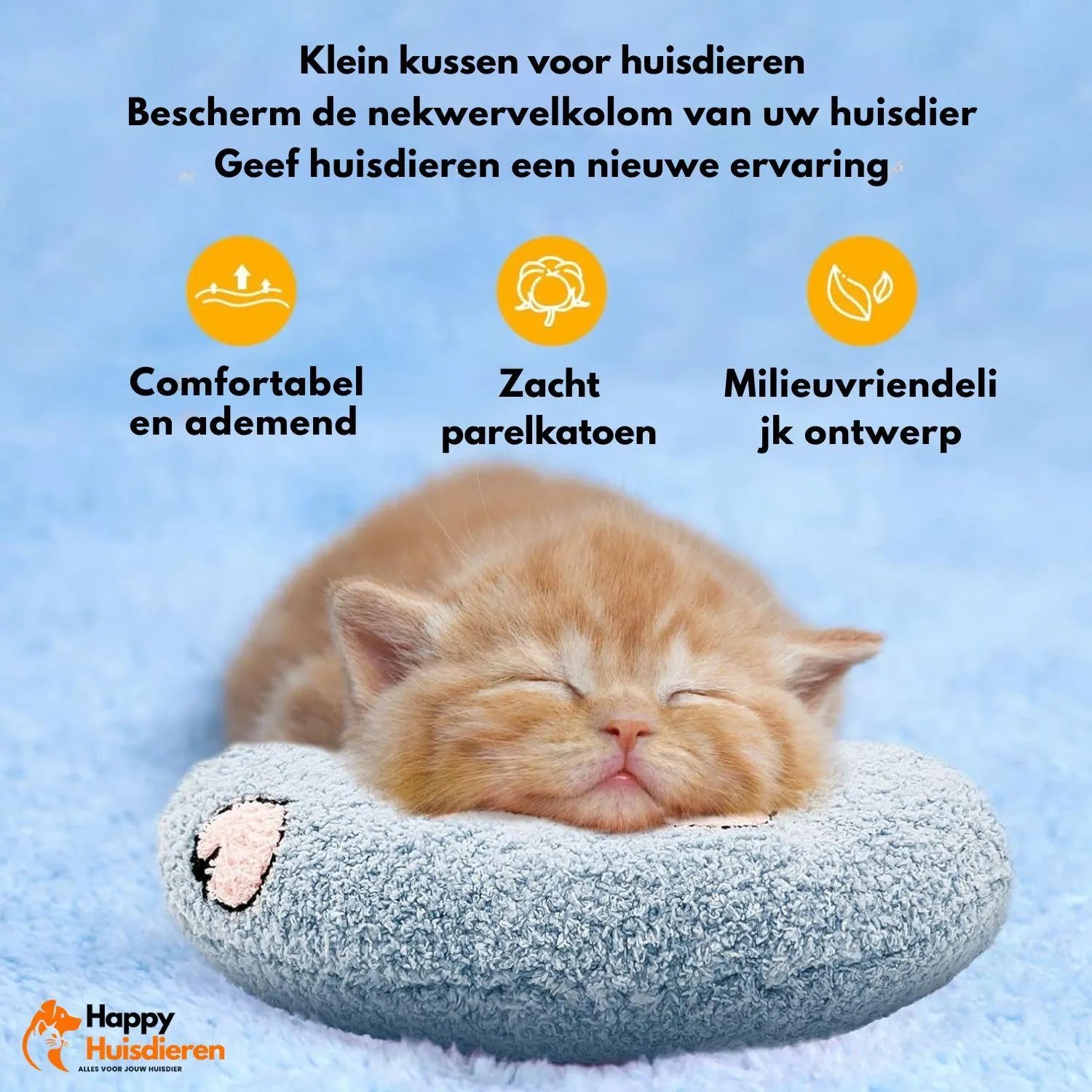 SnugPillow | Zacht huisdierkussentje van parelkatoen – compact & wasbaar