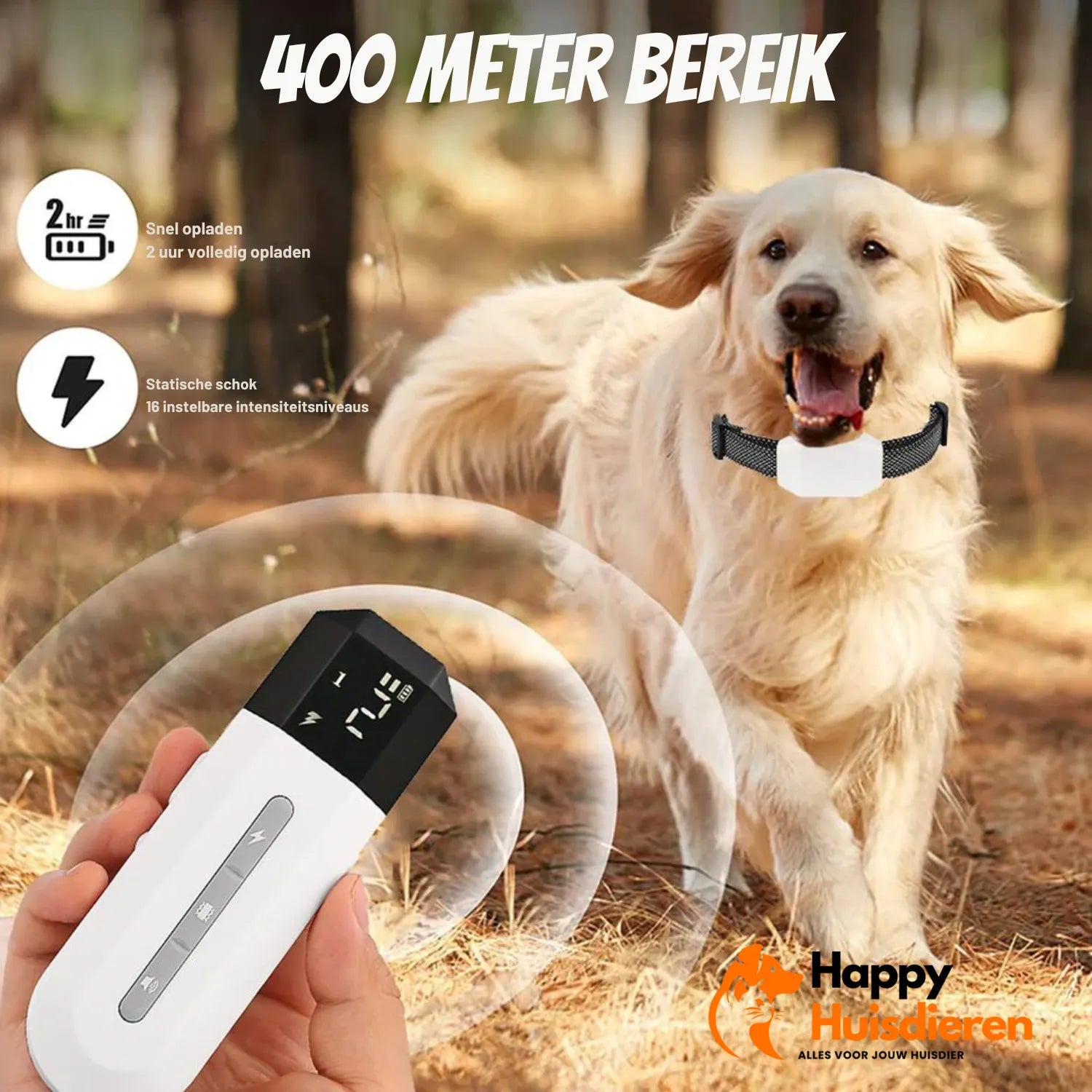 TrainPro | Diervriendelijke Trainingshalsband met Afstandsbediening en Verstelbaar - Groot Bereik