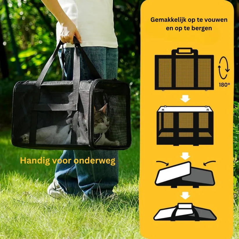 TravelPaw Draagtas | Opvouwbare Lichtgewicht Huisdierdrager voor Honden en Katten
