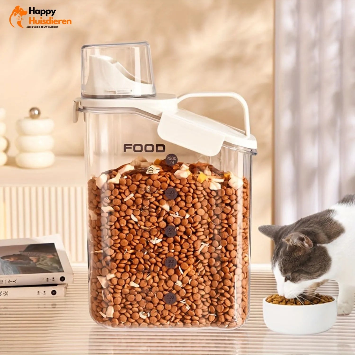 VersVoerOpberger | Vochtbestendige Voercontainer met Maatbeker