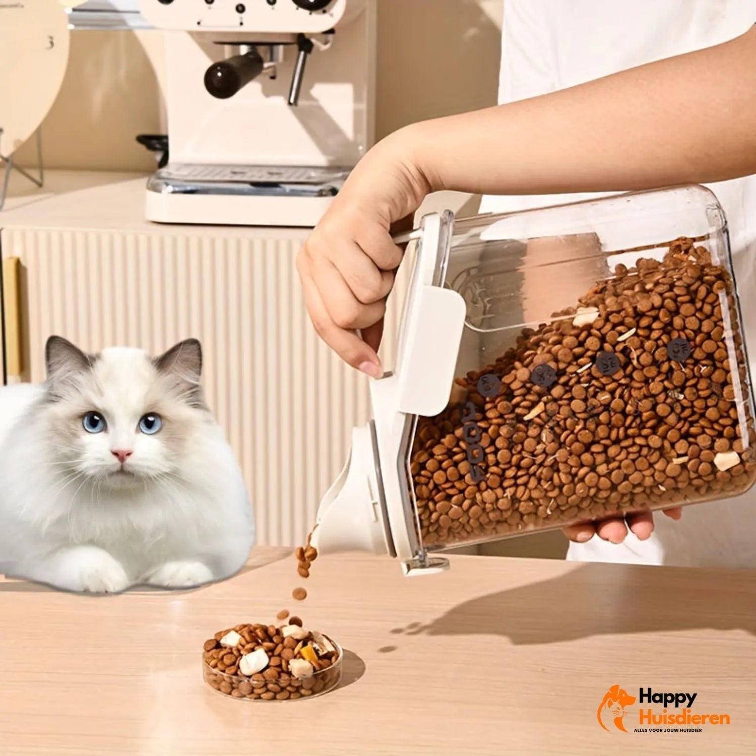 VersVoerOpberger | Vochtbestendige Voercontainer met Maatbeker