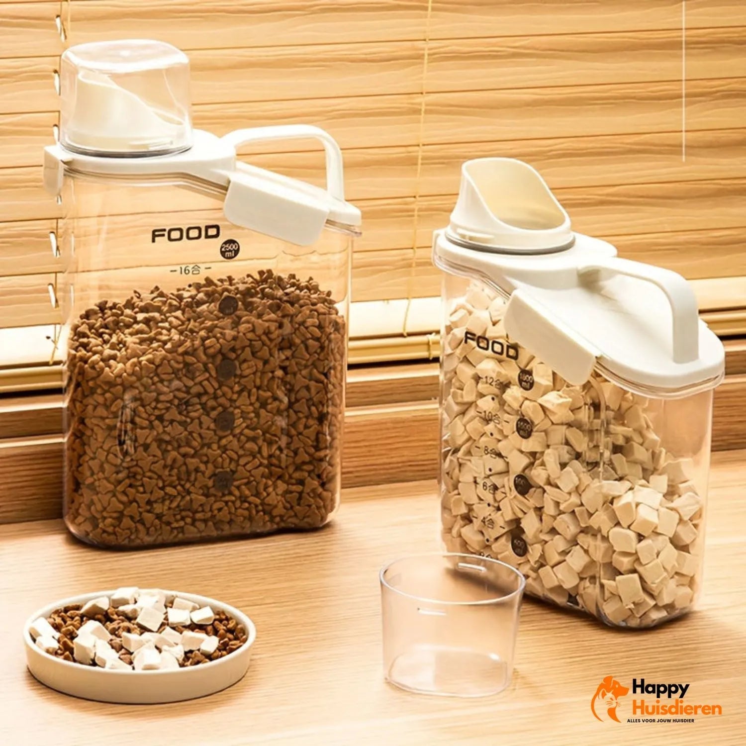 VersVoerOpberger | Vochtbestendige Voercontainer met Maatbeker