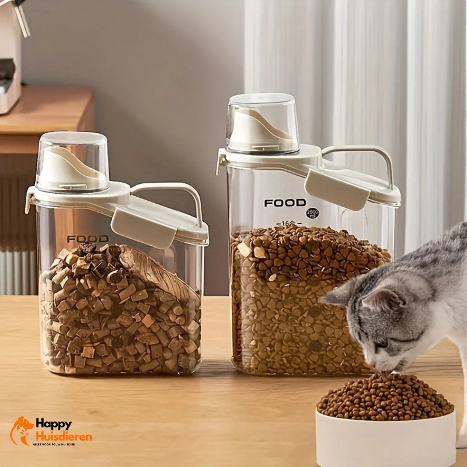 VersVoerOpberger | Vochtbestendige Voercontainer met Maatbeker