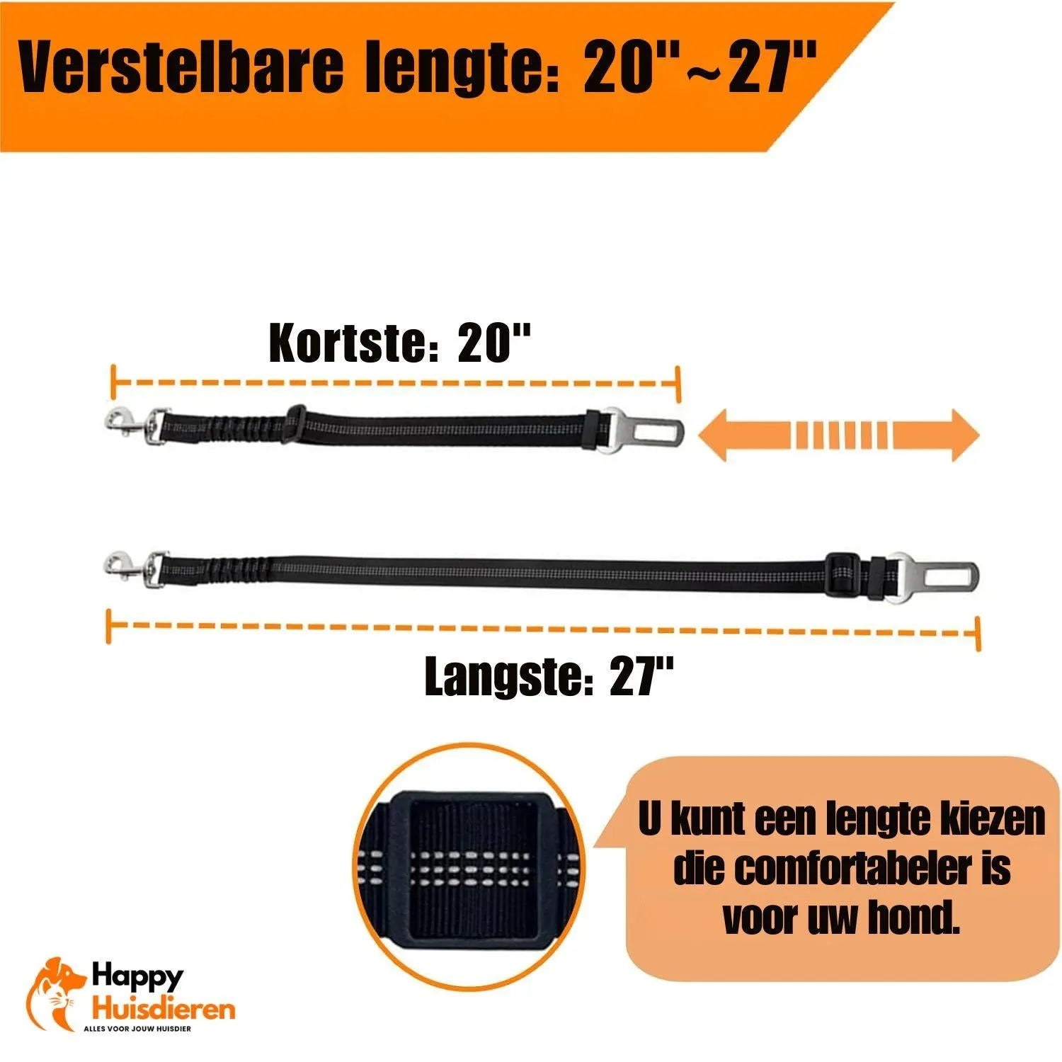 WoofBelt | Verstelbare Hondengordel voor Auto – Veilig & Comfortabel Reizen