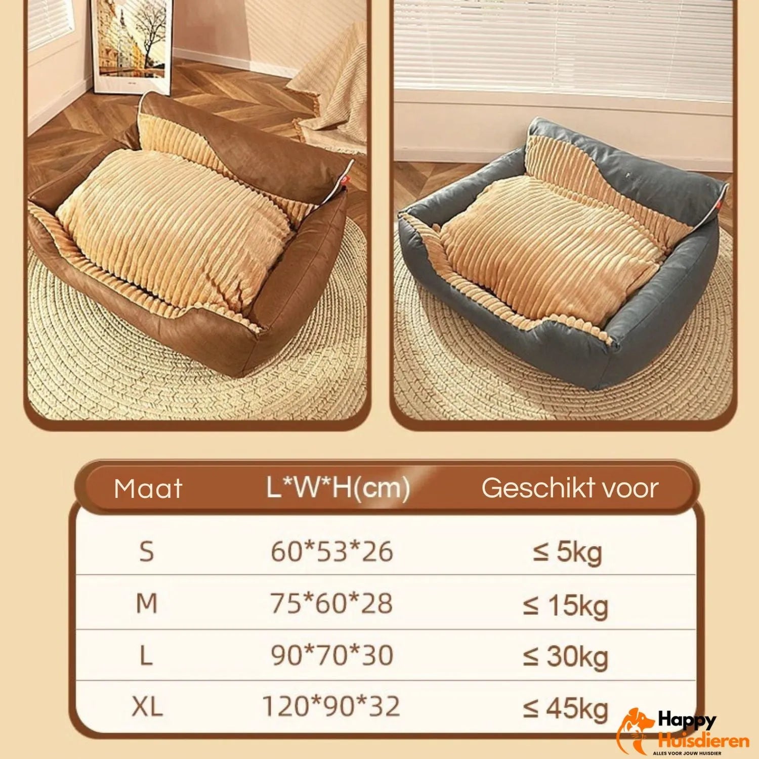 WoofHaven Lounge | All-Seizoen Bed voor Comfort en Ondersteuning