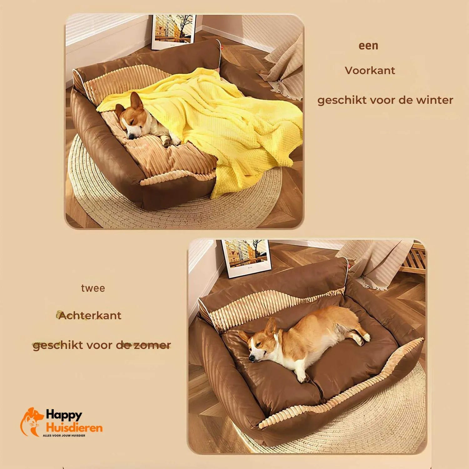 WoofHaven Lounge | All-Seizoen Bed voor Comfort en Ondersteuning