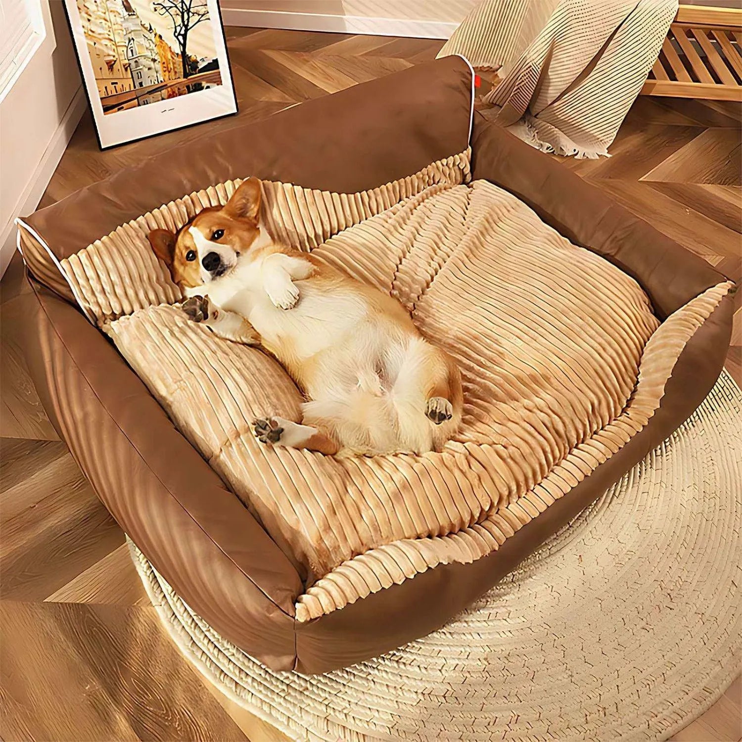 WoofHaven Lounge | All-Seizoen Bed voor Comfort en Ondersteuning