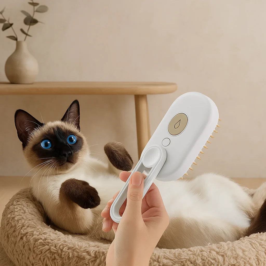 SteamGroom | Kattenborstel met stoomtechnologie voor een gezonde, haarvrije vacht