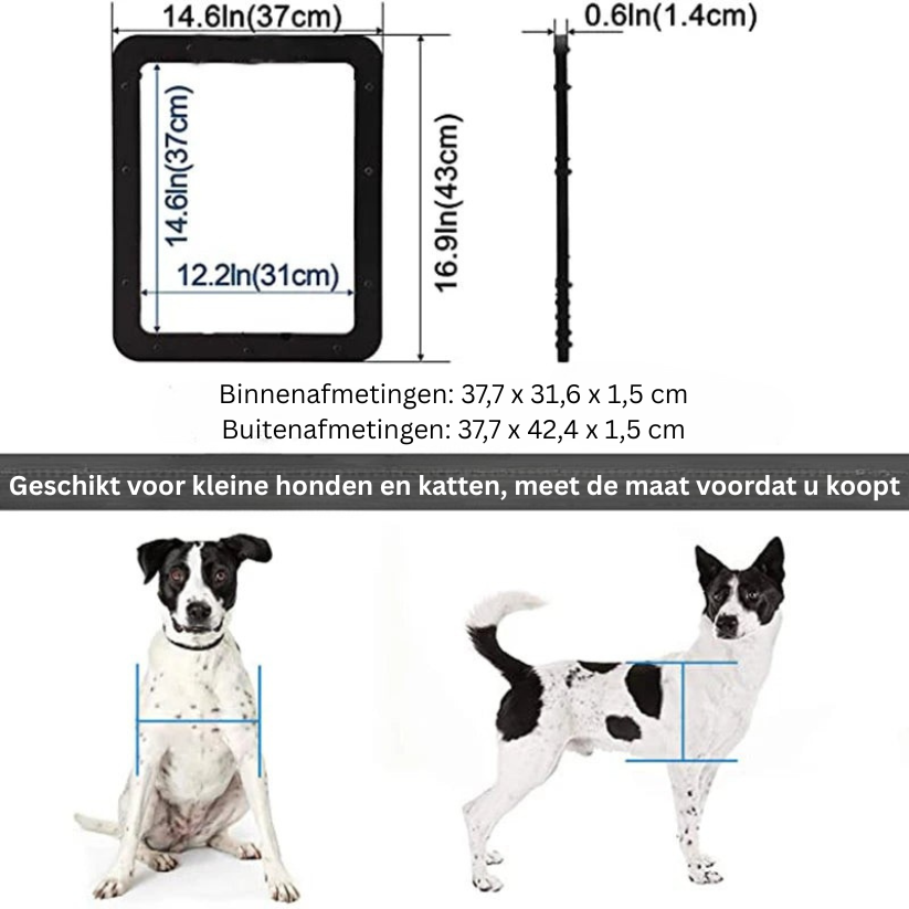 PawPort Magneetdeur | Huisdier luik doorgang van kunststof met slot