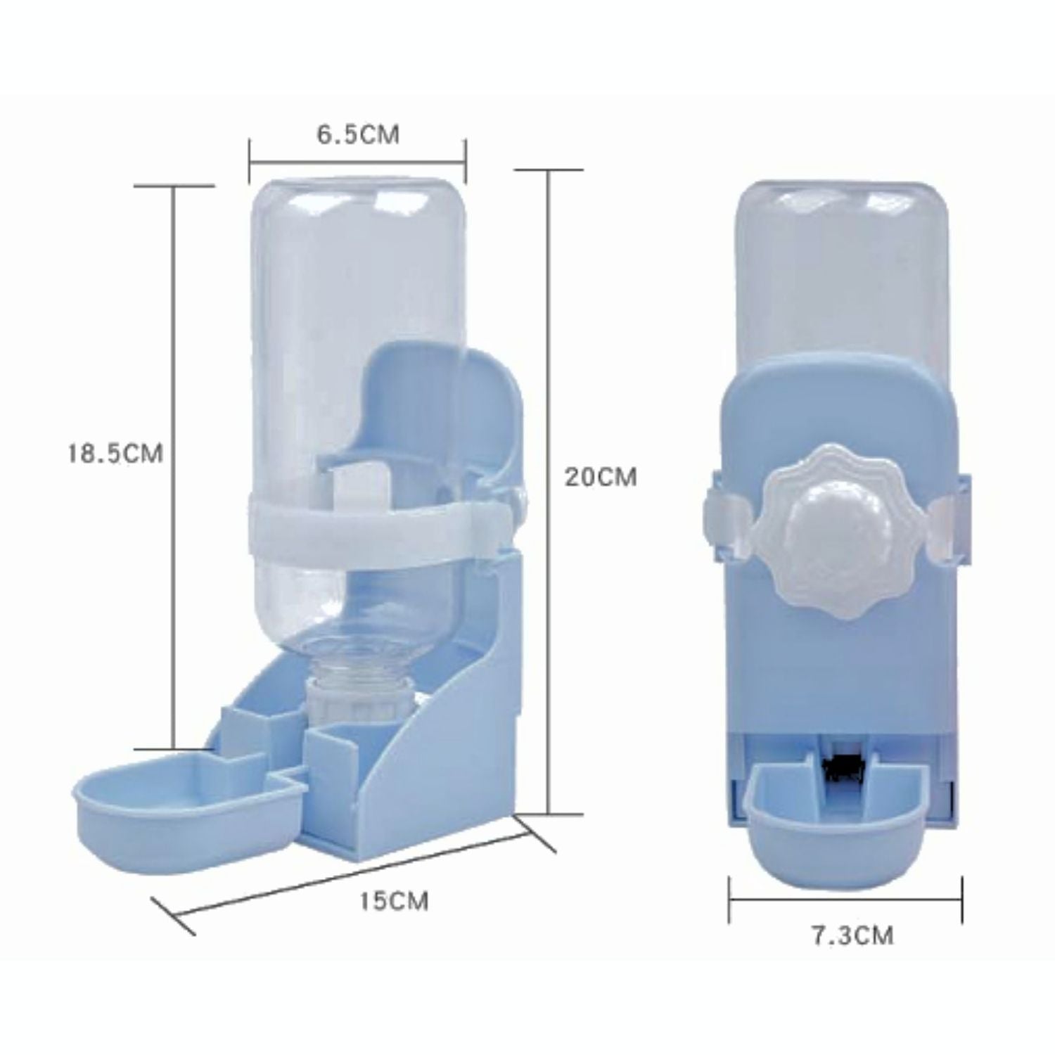 Transparante waterdispenser van 350ml voor knaagdieren
