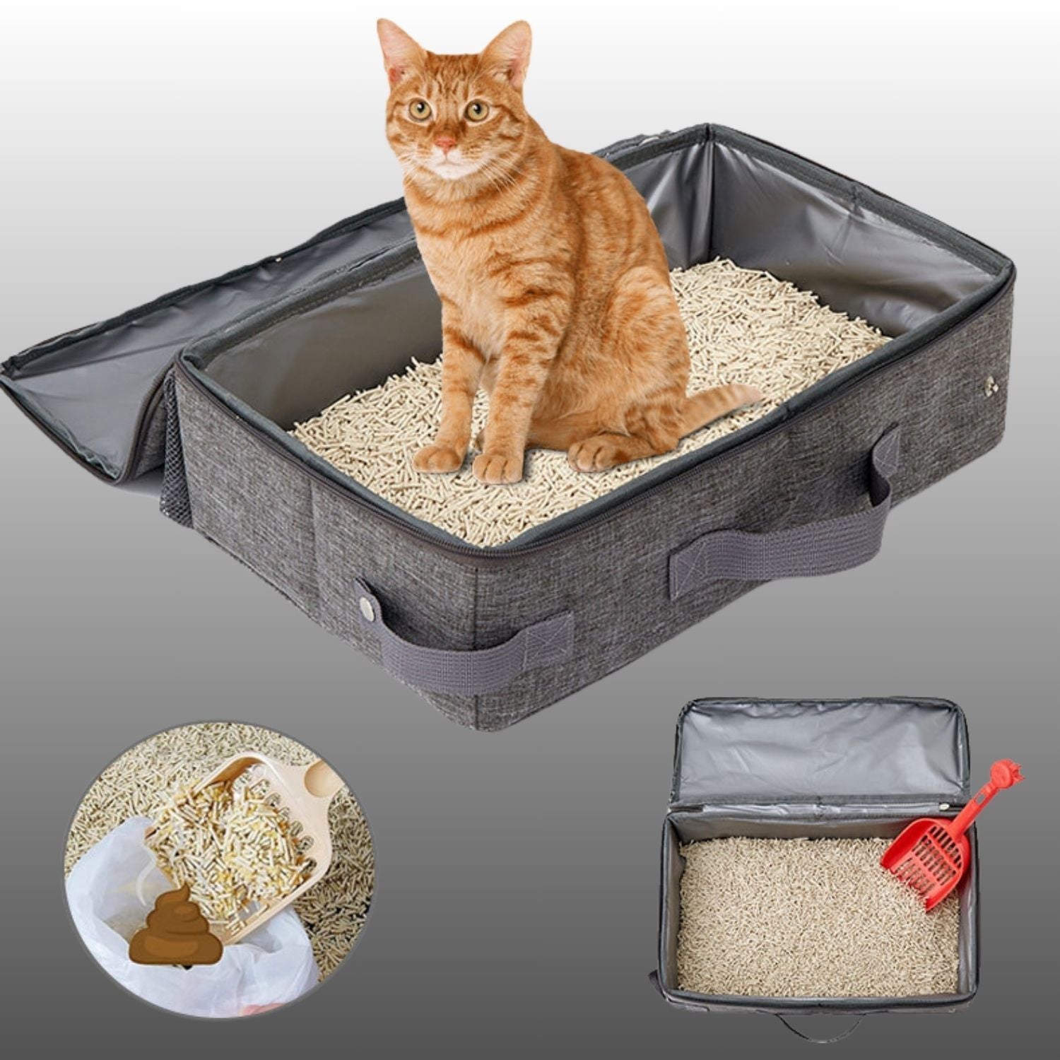 Opvouwbare en waterdichte kattenbak voor reisdoeleinden