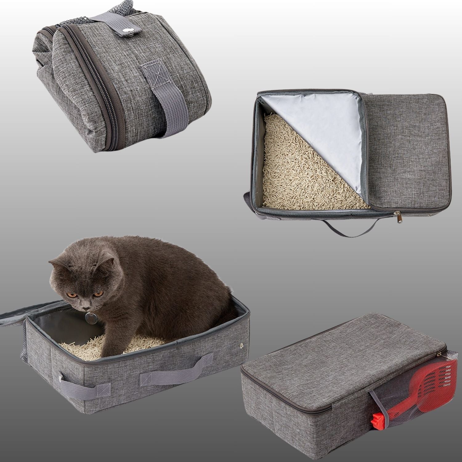 Opvouwbare en waterdichte kattenbak voor reisdoeleinden