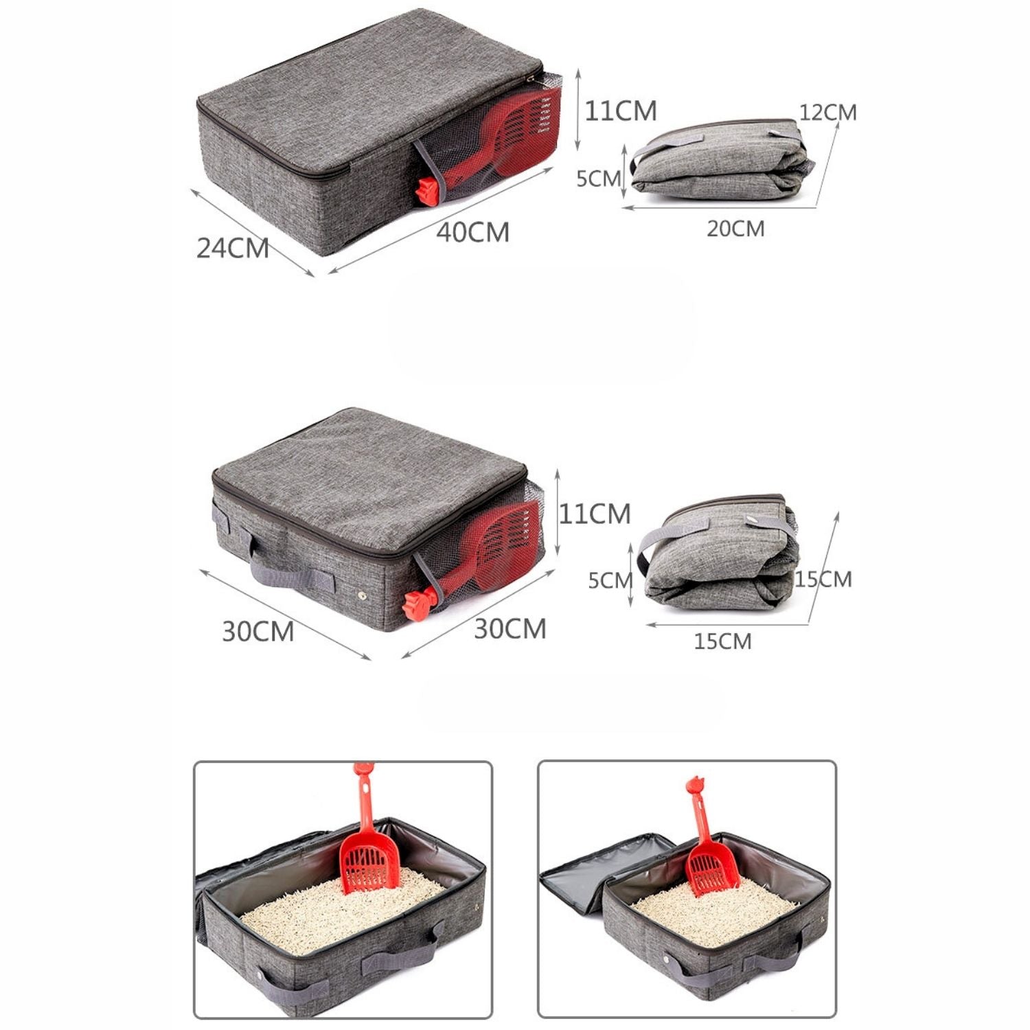 Opvouwbare en waterdichte kattenbak voor reisdoeleinden