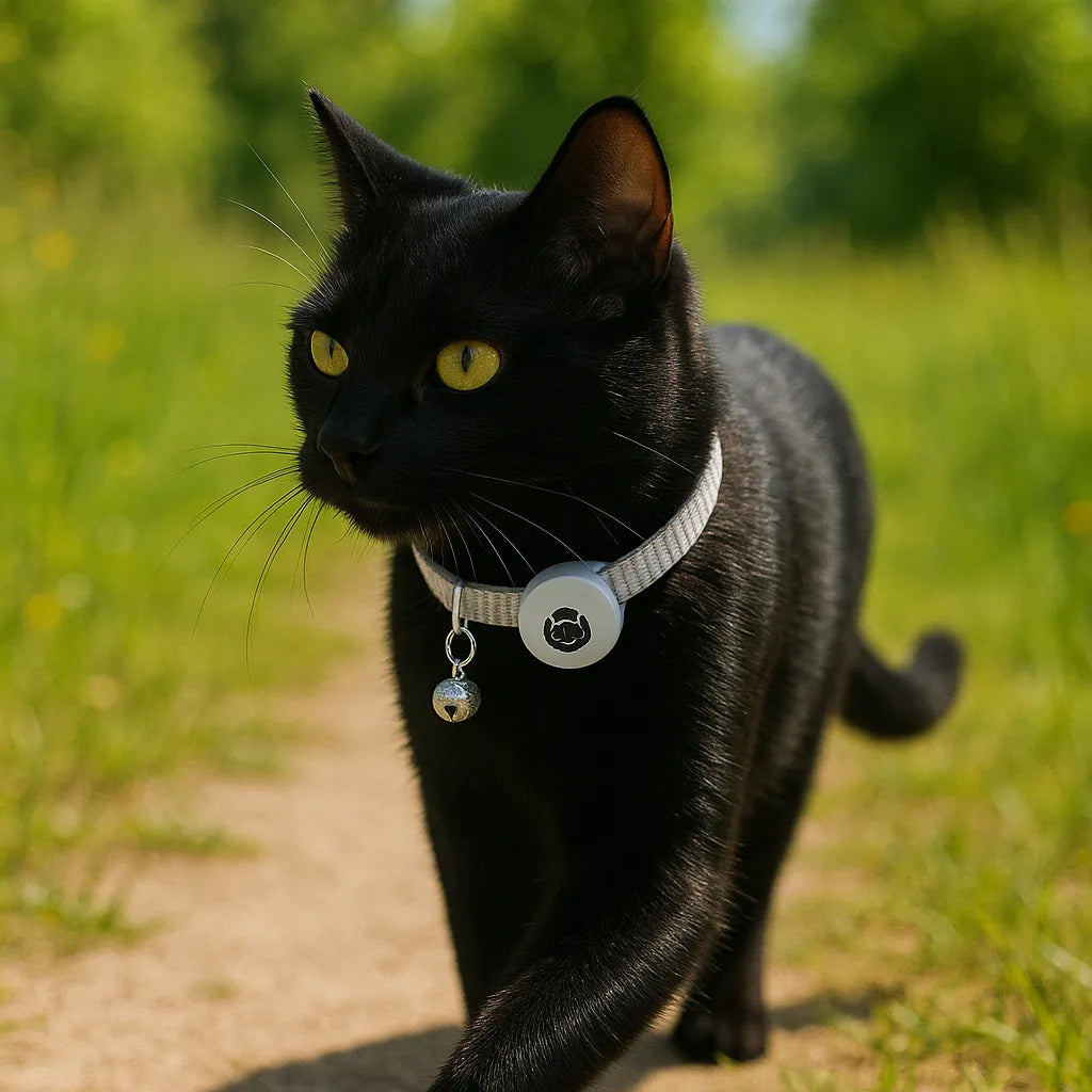 Reflecterende kattenhalsband met houder voor AirTag, ideaal voor katveiligheid