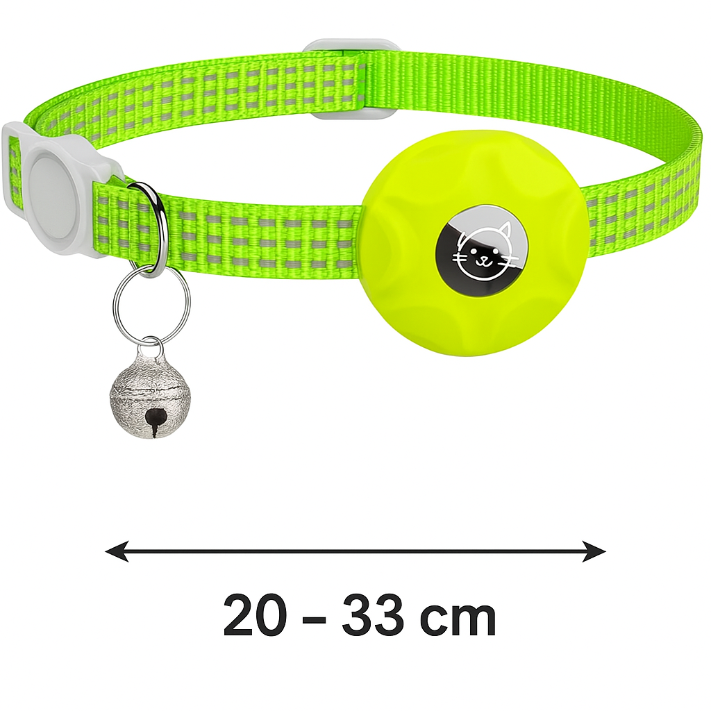 Reflecterende kattenhalsband met houder voor AirTag, ideaal voor katveiligheid