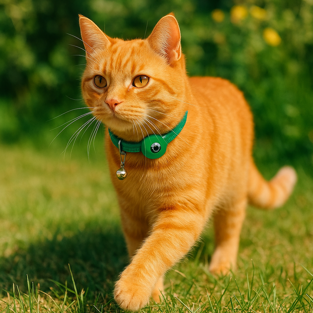 Reflecterende kattenhalsband met houder voor AirTag, ideaal voor katveiligheid