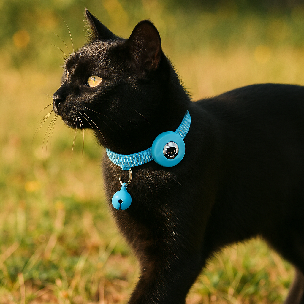Reflecterende kattenhalsband met houder voor AirTag, ideaal voor katveiligheid