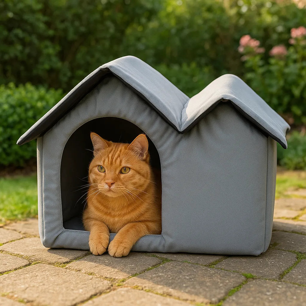 Koel en ademend kattenhuis met ijsvakken voor comfort in de zomer