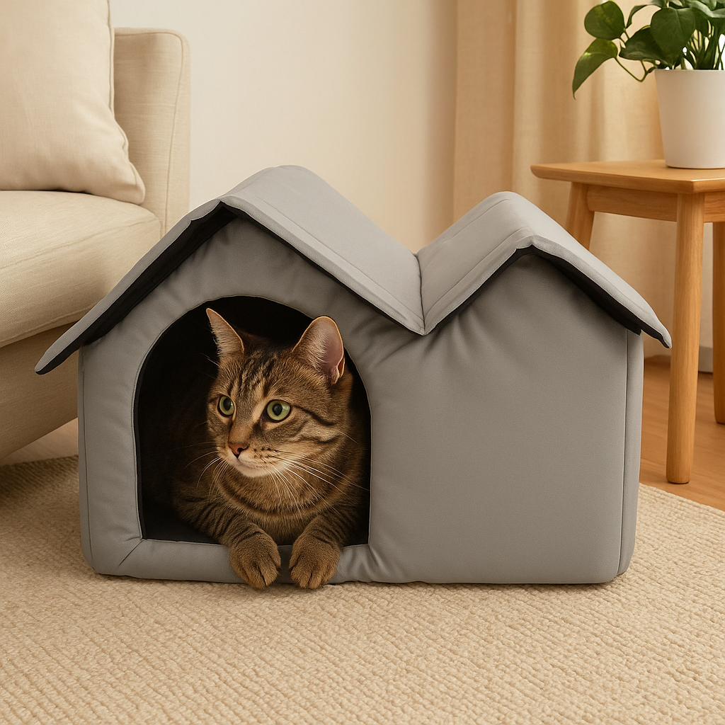 Koel en ademend kattenhuis met ijsvakken voor comfort in de zomer