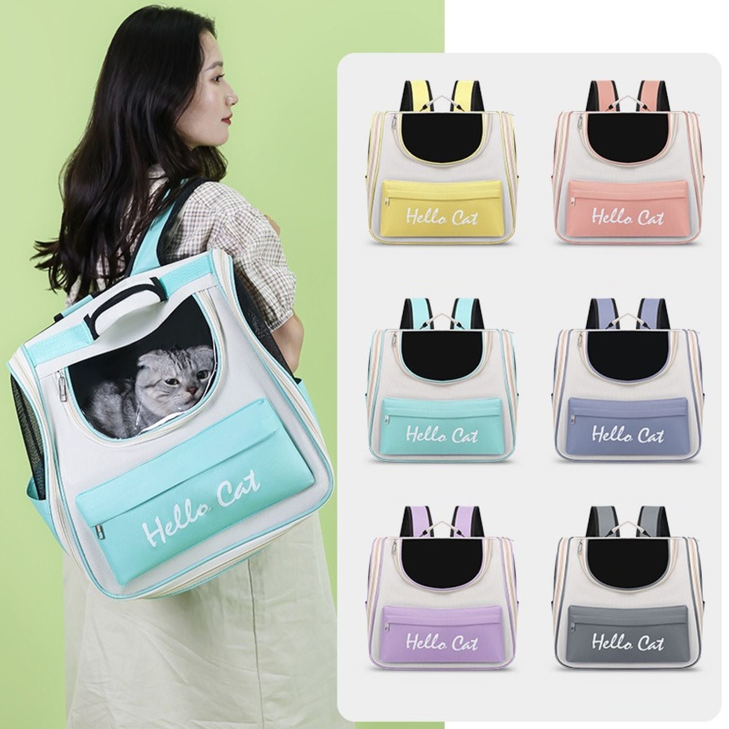 Rugzak speciaal ontworpen voor het comfortabel dragen van katten