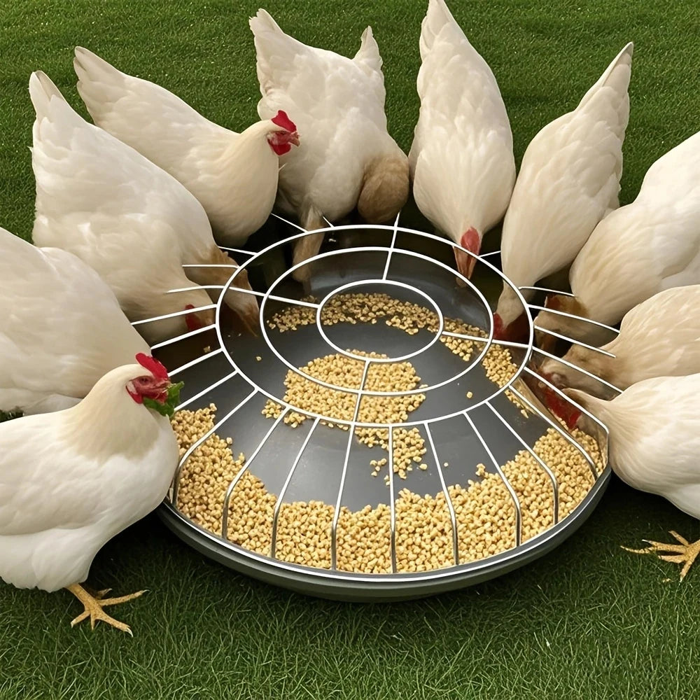 Grote ronde voerbak voor pluimvee met 20 voergaten, geschikt voor huishoudelijk gebruik