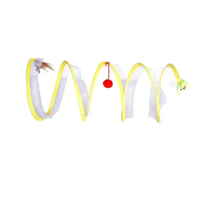 TwistTail | Opvouwbare kattentunnel met speeltjes voor actief speelplezier