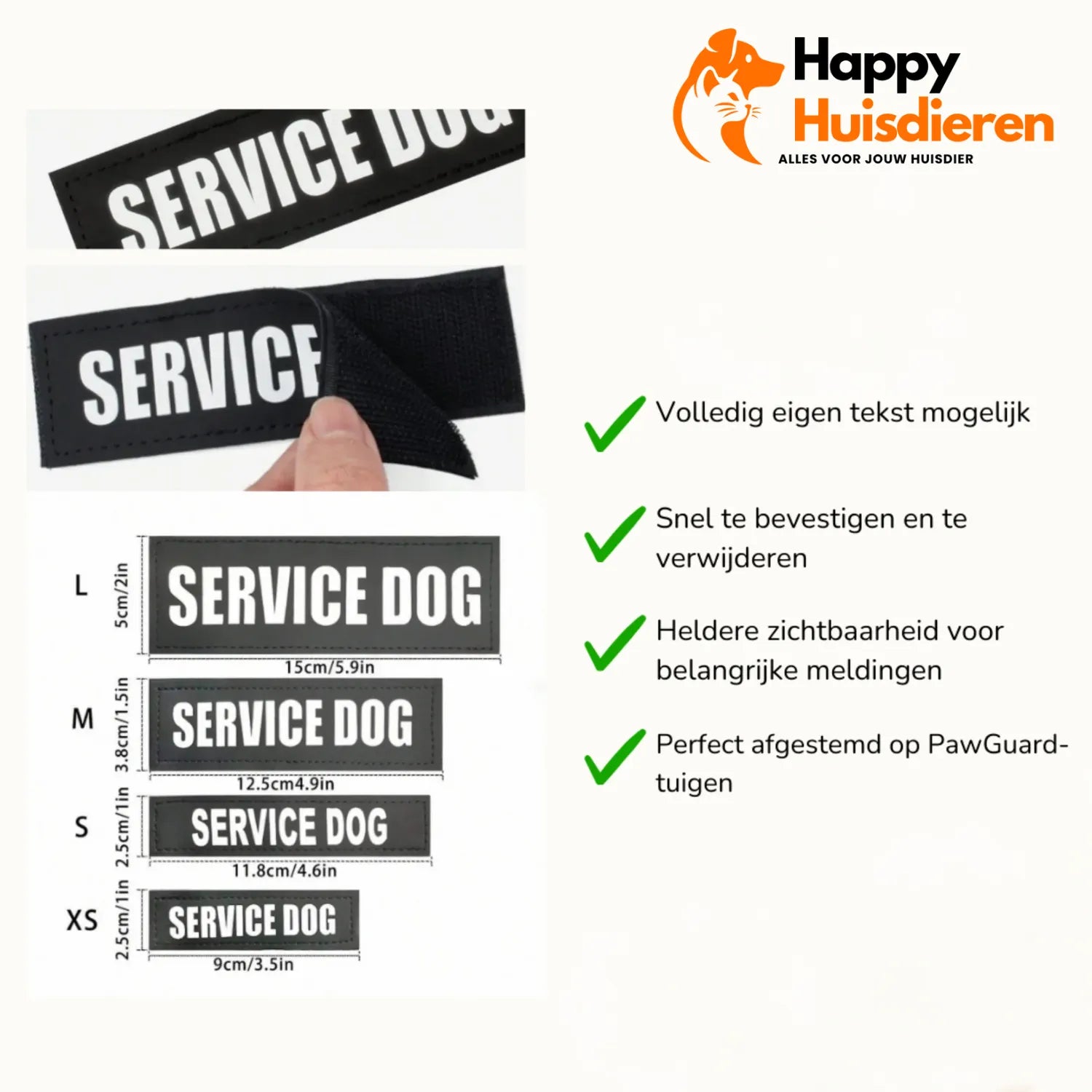 PawsID Tag | Gepersonaliseerd Klittenband Hondentag voor Veiligheid