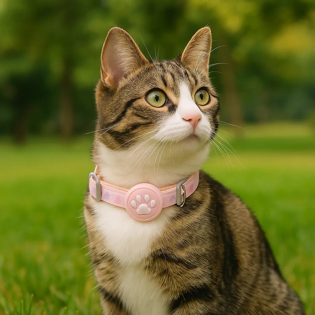 Kattenhalsband met Airtag houder voor veilige locatie tracking