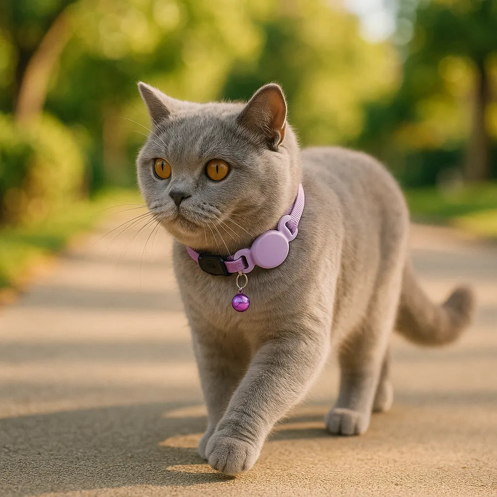 Reflecterende kattenhalsband met AirTag houder voor extra veiligheid