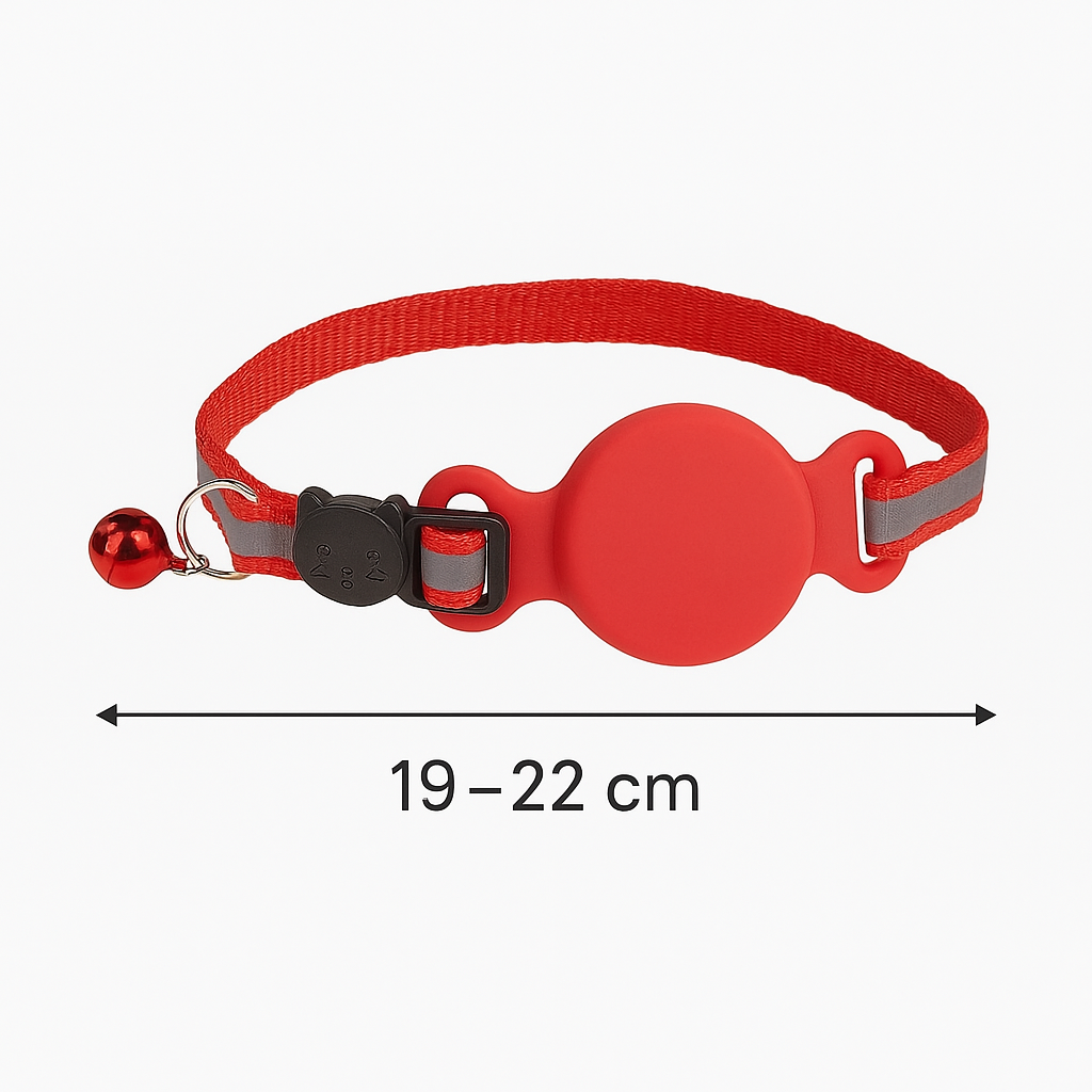 Reflecterende kattenhalsband met AirTag houder voor extra veiligheid