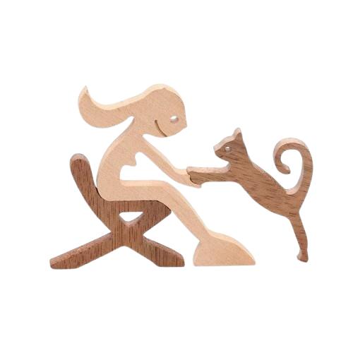 HeartTail | Gepersonaliseerd houten beeldje voor dierenvrienden