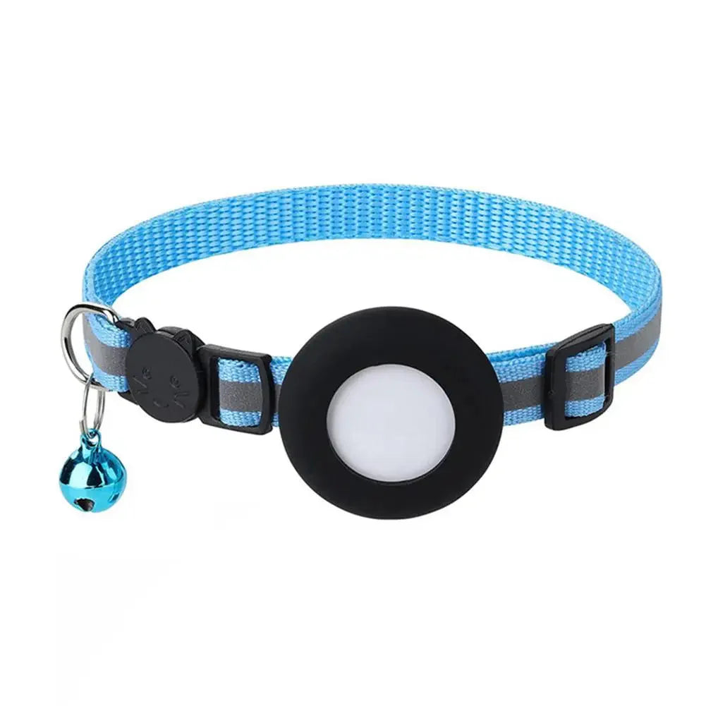 Reflecterende kattenhalsband met AirTag houder en bel voor extra veiligheid