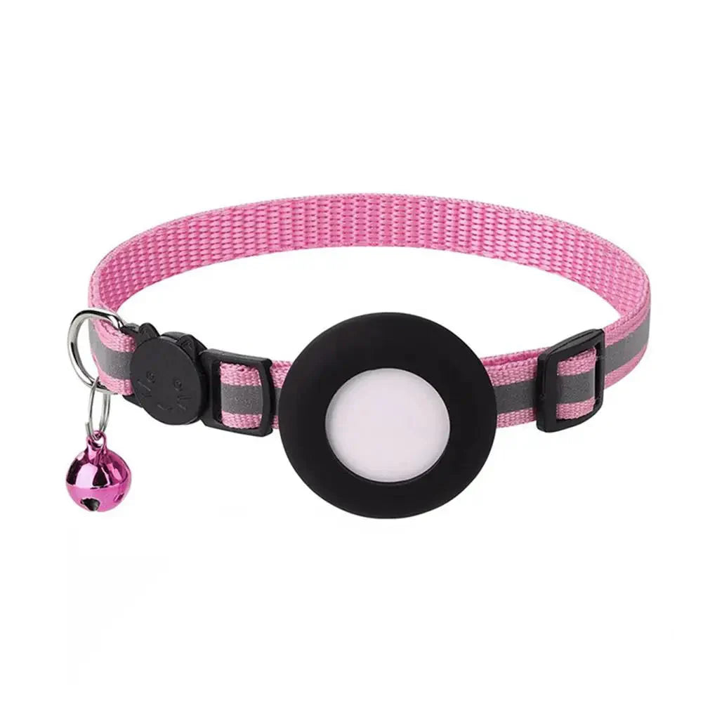 Reflecterende kattenhalsband met AirTag houder en bel voor extra veiligheid