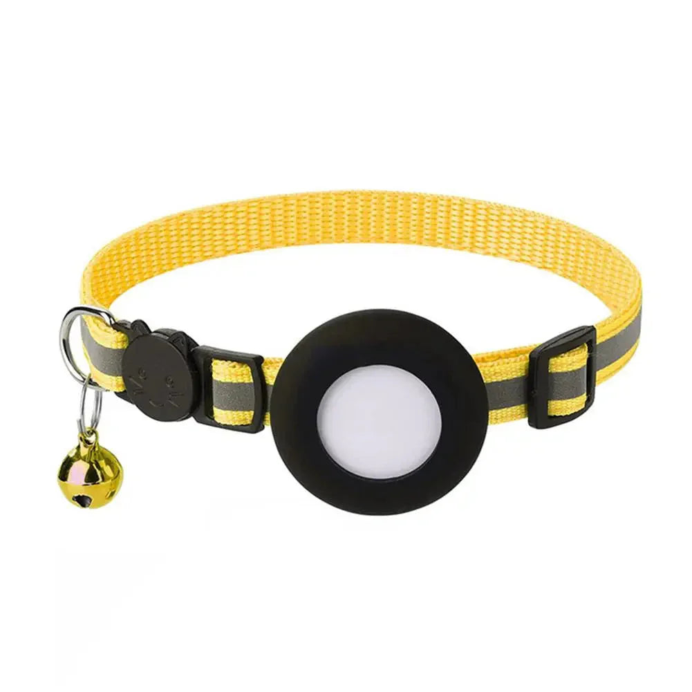 Reflecterende kattenhalsband met AirTag houder en bel voor extra veiligheid