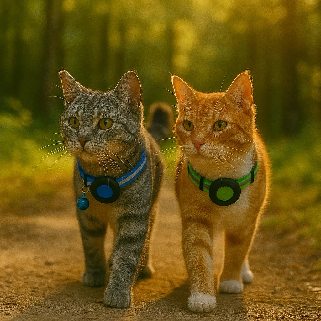 Reflecterende kattenhalsband met AirTag houder en bel voor extra veiligheid