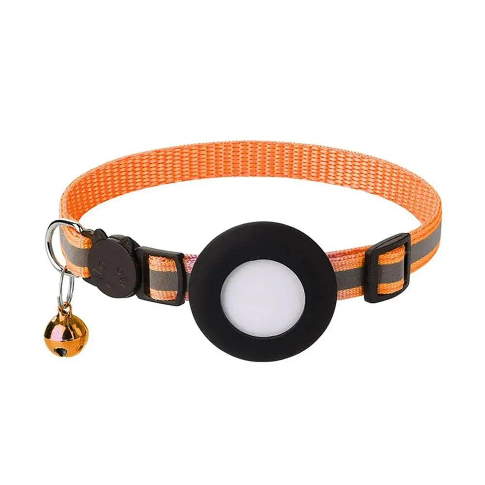 Reflecterende kattenhalsband met AirTag houder en bel voor extra veiligheid