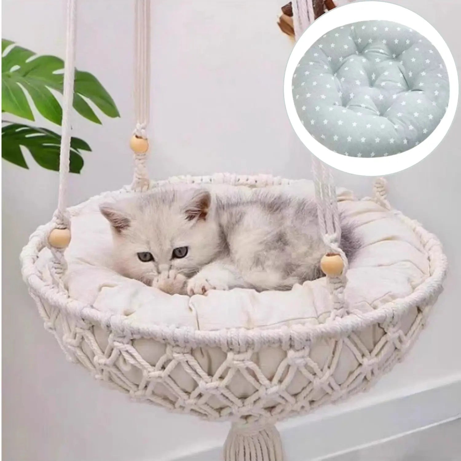 Katoenen hangmand voor katten, zwevend ontwerp voor ultiem comfort