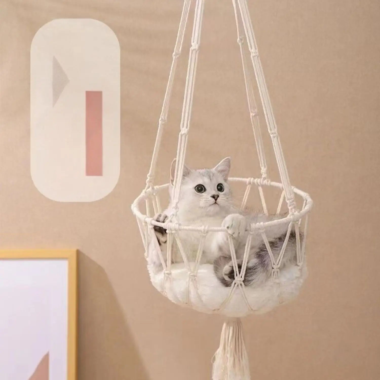 Katoenen hangmand voor katten, zwevend ontwerp voor ultiem comfort