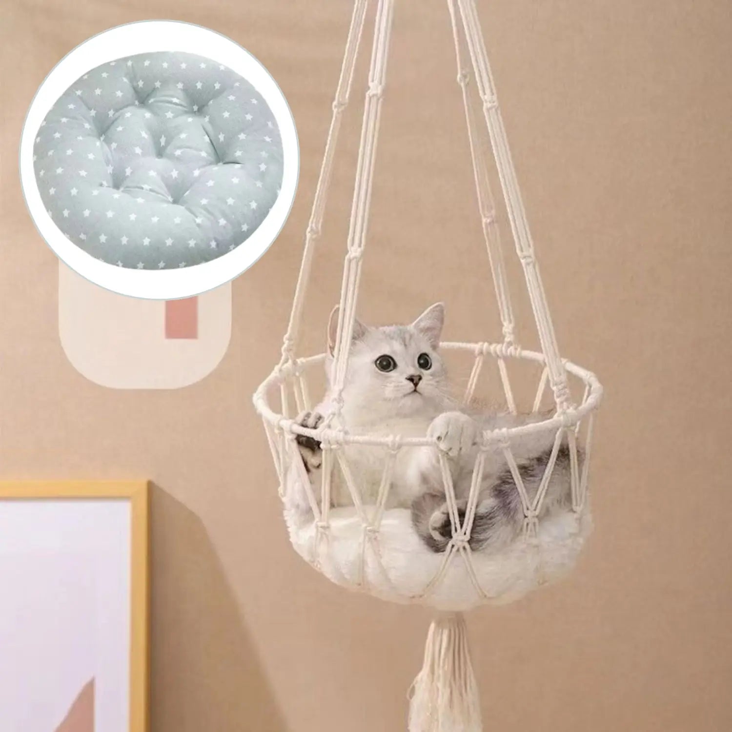 Katoenen hangmand voor katten, zwevend ontwerp voor ultiem comfort