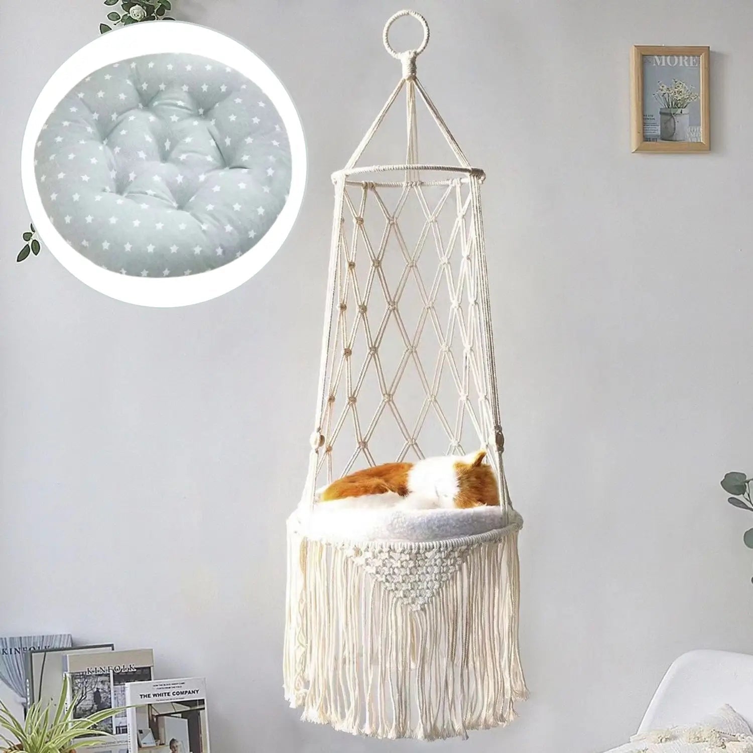 Katoenen hangmand voor katten, zwevend ontwerp voor ultiem comfort